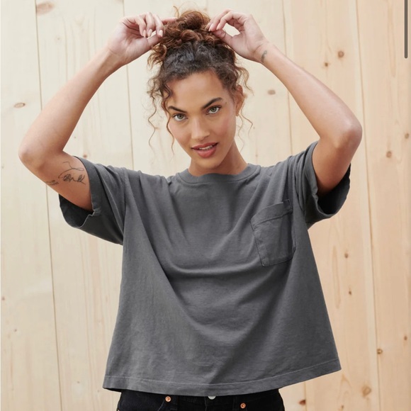Jenni Kayne Tops - JENNI KAYNE Vintage Pocket Tee - Charcoal